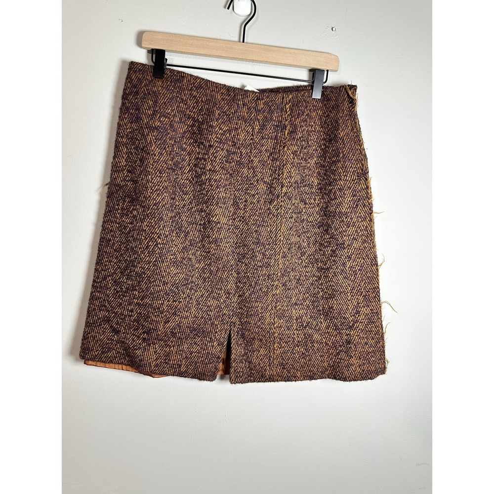 Pollini by Aeffe Italy Archive Deconstructed Mohair Wool Herringbone Skirt US 10